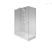 Душевая кабина VitrA Enjoy 3XL 120x80x220 см, низкий поддон, черный, U-образная стена