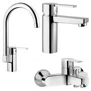 Комплект из трех смесителей VitrA Fuga для раковины, для кухонной мойки, для ванны с душем