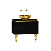 Тумба для раковины VitrA Gala Classic 80 см черный глянец золото