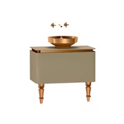 Тумба для раковины VitrA Gala Classic 80 см бежевый глянец медь