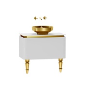 Тумба для раковины VitrA Gala Classic 80 см белый глянец золото