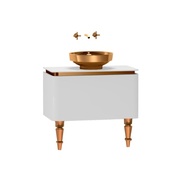 Тумба для раковины VitrA Gala Classic 80 см белый глянец медь