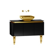 Тумба для раковины VitrA Gala Classic 100 см черный глянец золото