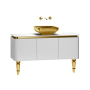 Тумба для раковины VitrA Gala Classic 120 см белый глянец золото