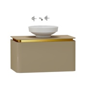 Тумба для раковины VitrA Gala Modern 80 см бежевая глазурь золото