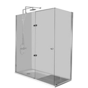 Душевая кабина VitrA Kimera 150x75 см, передняя панель без двери, душ на короткой стороне