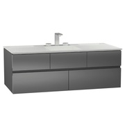 Тумба с раковиной VitrA Memoria 120 см без отверстия под смеситель металлик серый
