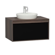 Тумба для раковины VitrA Metropole 80 см 1 ящик слива и черное стекло