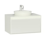 Тумба для раковины VitrA Metropole 80 см 1 ящик белый глянец и белое стекло