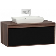 Тумба для раковины VitrA Metropole 100 см 1 ящик слива и черное стекло