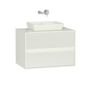 Тумба для раковины VitrA Metropole 80 см 2 ящика белый глянец и белое стекло