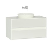 Тумба для раковины VitrA Metropole 100 см 2 ящика белый глянец и белое стекло