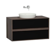 Тумба для раковины VitrA Metropole 100 см 2 ящика слива и черное стекло
