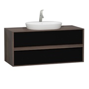Тумба для раковины VitrA Metropole 120 см 2 ящика слива и черное стекло