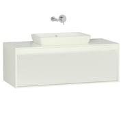 Тумба с раковиной VitrA Metropole 120 см 1 ящик белый глянец и белое стекло
