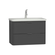 Тумба с раковиной Vitra Nest Trendy 56146 80 см 2 ящика антрацит глянец