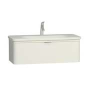 Тумба с раковиной VitrA Nest Trendy 100 см смеситель посередине белый глянец