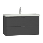 Тумба с раковиной VitrA Nest Trendy 100 см 2 ящика антрацит глянец