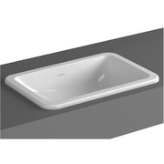 Раковина VitrA S20 55 см накладная, без отверстия под смеситель, перелив