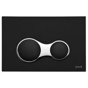 Кнопка смыва Vitra Sirius 740-0411 двойная, ABS, пластик, черная/хром глянец