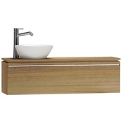 Тумба для раковины VitrA System Fit 120x47x37.5 см отверстие слева натуральное дерево профиль ручка