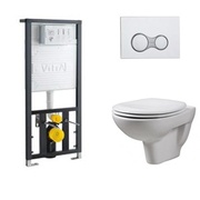 Комплект Vitra Tres 9002B003-7201 4 в 1 инсталляция + унитаз + сиденье микролифт + кнопка смыва