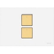 Кнопка смыва Vitra Twin 740-0102 двойная пневматическая, пластик, белая/золотая