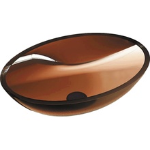 Abber Kristall AT2802Opal 50 коричневая, овальная Накладная (чаша) 35x50x15 см, Россия - фото 1 - фото 1