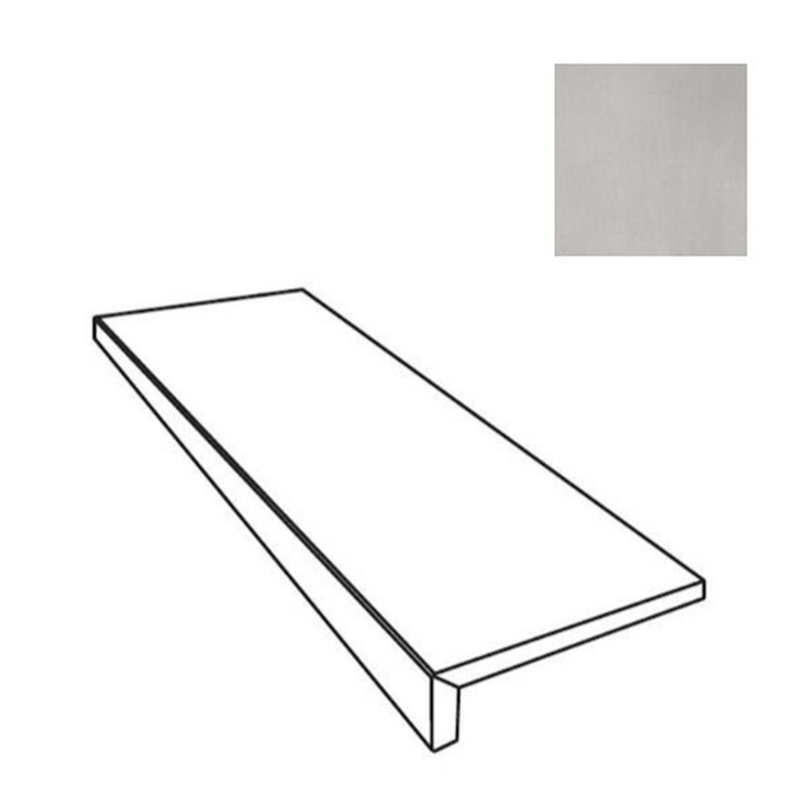 ABK Poetry Net 0018021 Gradone Top Ash Nat Ступень 32x120 см, Италия, под бетон  - фото 1