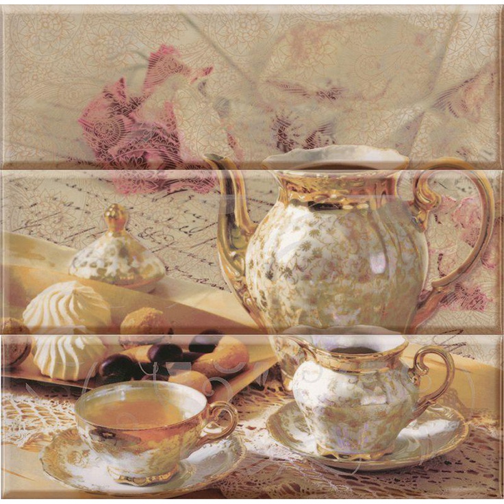 Absolut Keramika Monocolor AK1019 Composicion Tea Time Панно 30x30 см, Испания, под обои  - фото 1