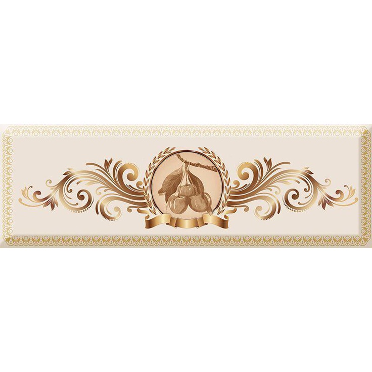 Absolut Keramika Monocolor AK1054 Medallion Fruits 04 Декор 10x30 см, Испания, под обои  - фото 1