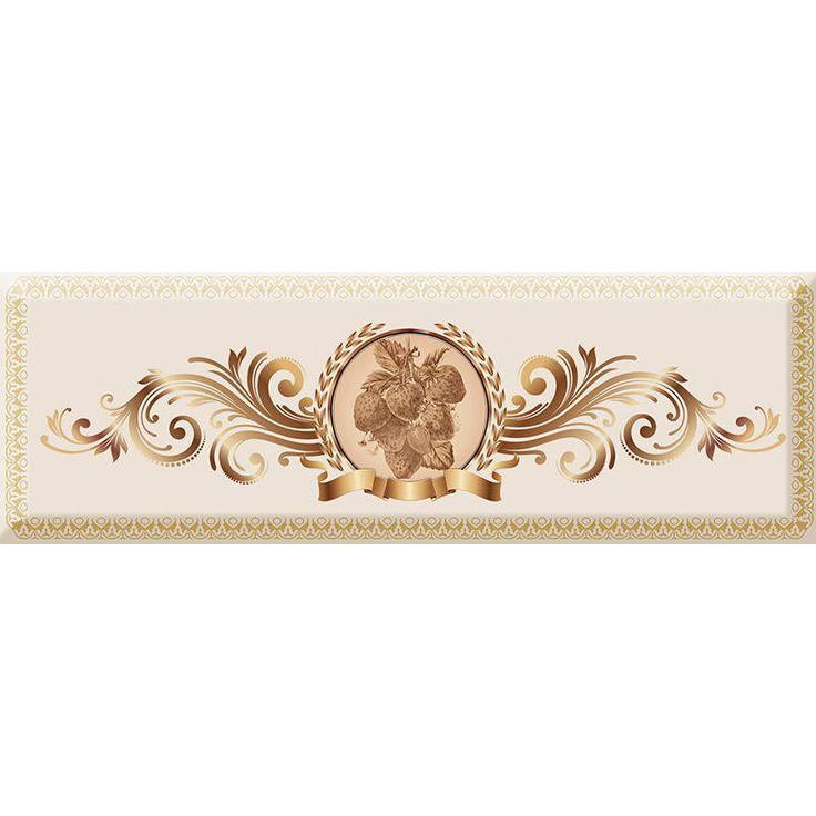 Absolut Keramika Monocolor AK1052 Medallion Fruits 02 Декор 10x30 см, Испания, под обои  - фото 1