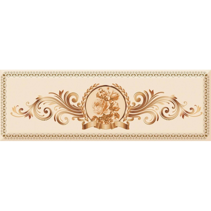 Absolut Keramika Monocolor AK1048 Medallion Flower 02 Декор 10x30 см, Испания, под обои  - фото 1