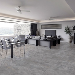 Absolut Keramika Layen 60x60 см, для ванной, керамогранит, стиль: лофт, цвет: серый, Испания, под бетон , матовая - фото интерьера 1 - фото 1