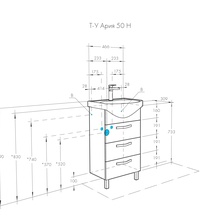 Тумба умывальник ария 50 н