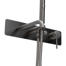 Allen Brau Priority 5.31A05-MG для душа и ванны брашированный графит Смеситель для ванны с душем, Германия - фото 1 - фото 4