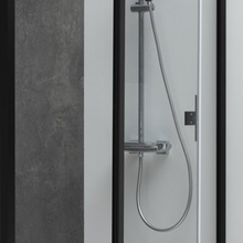Allen Brau Priority 3.31003.BBA Прозрачное стекло / Черный браш 90х200 Душевая дверь 90x200 см, Германия - фото 1 - фото 2