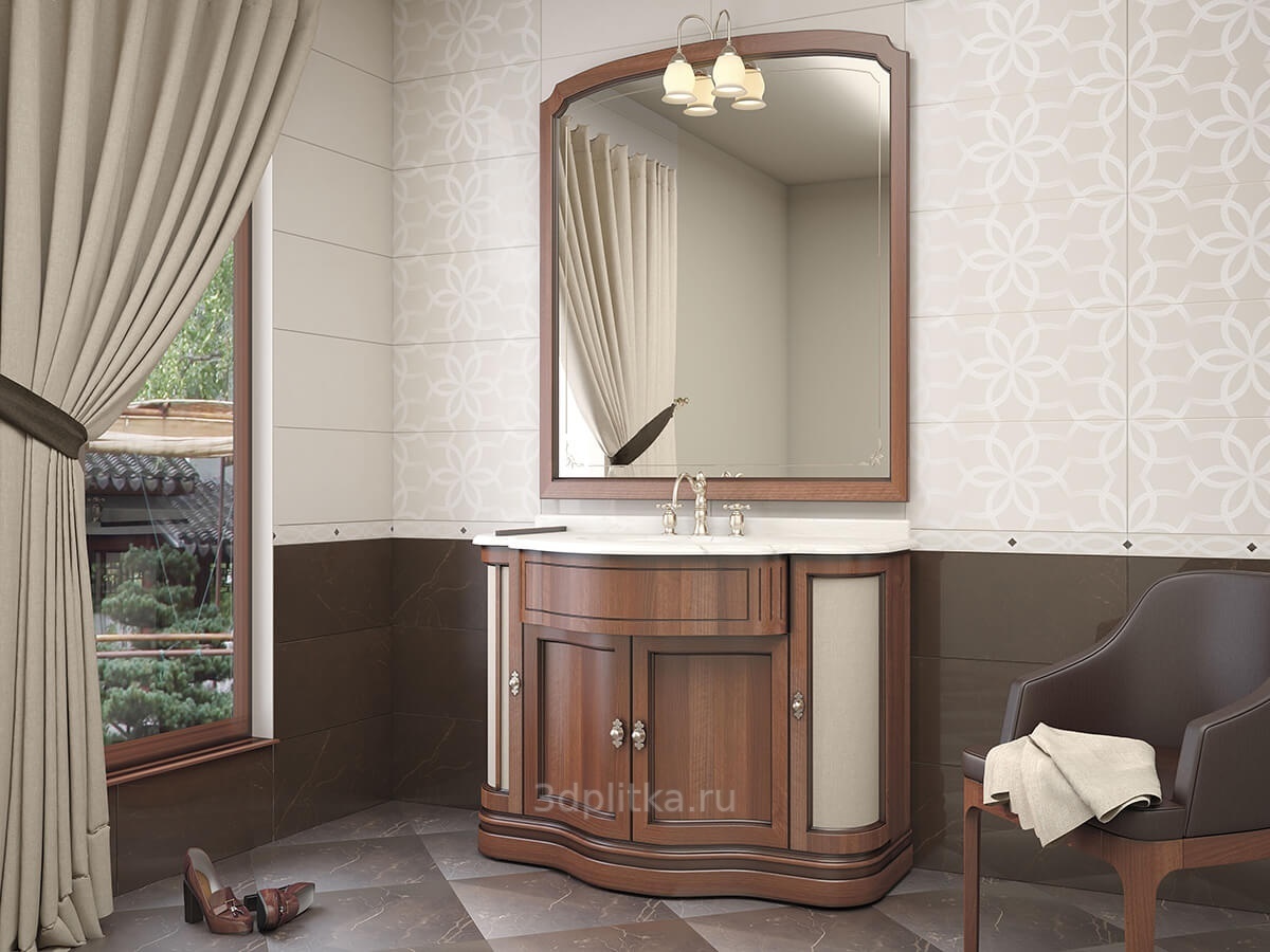 AltaCera Fiore Crema керамика, Россия, под обои  - фото интерьера 1