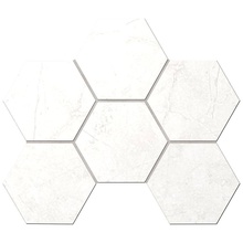 Ametis Marmulla MA00 Ivory Hexagon Мозаика 25x28,5 см, Россия, под мрамор - фото 1 - фото 1