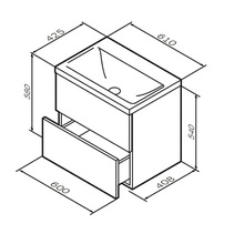 Am.Pm Gem M90-FHX0602HF-WCC0602WG Орех матовая 60 Тумба с раковиной 42,5x61x58 см, Германия - фото 1 - фото 4
