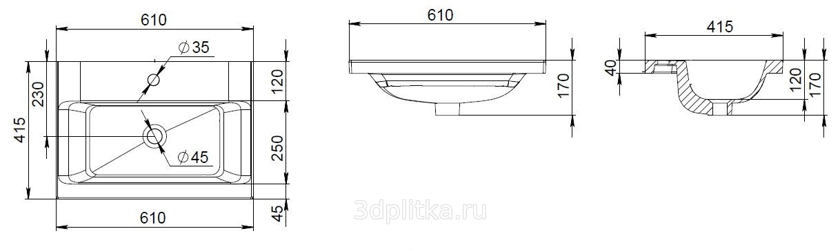 Мебельная раковина am pm gem 60 m90wcc0602wg