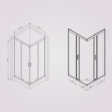 Am.Pm Gem W90G-403-090MT Прозрачный / Матовое серебро 90х90 Душевой уголок 90x90x190 см, Германия - фото 1 - фото 4