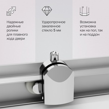 Am.Pm Gem W90G-403-090MT Прозрачный / Матовое серебро 90х90 Душевой уголок 90x90x190 см, Германия - фото 1 - фото 3