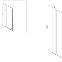 Am.Pm Inspire S W51G-E3D6-200-CT 90х200 стекло прозрачное/хром Душевая дверь 90x200 см, Германия - фото 1 - фото 2