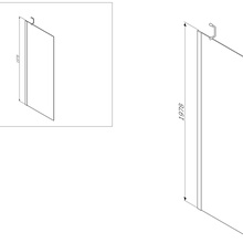 Am.Pm Inspire S W51G-W90-1978-CT 90х197 Боковая стенка 2x90x197,8 см, Германия - фото 1 - фото 2