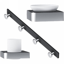 Am.Pm Jupiter DAK77B2803W Хром/Черный матовый (3 предметов) Набор аксессуаров 12,1x52x9,6 см, Германия - фото 1 - фото 1