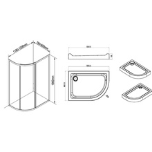 Am.Pm Orange W54G-302U120MT64 120х80 прозрачное стекло Душевой уголок 120x80x190 см, Германия - фото 1 - фото 2