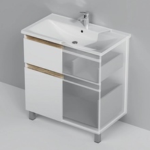 Am.Pm X-Joy M85A-FSX0802-WC0802WG Белая глянцевая 80 (напольная) Тумба с раковиной 45x80x85 см, Германия - фото 1 - фото 4