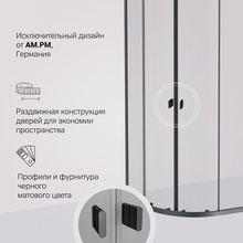 Am.Pm X-Joy Twin Slide W88G-205-080BT64 Матовый чёрный / Прозрачное стекло 80х80 Душевой уголок 80x80x180 см, Германия - фото 1 - 2 Am.Pm X-Joy Twin Slide W88G-205-080BT64 Матовый чёрный / Прозрачное стекло 80х80 Душевой уголок 80x80x180 см, Германия - фото 1 - фото 2