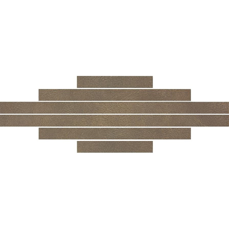 Apavisa Pelle 8431940340123 Brown Natural Mosaic Listas Мозаика 9,8x44,63 см, Испания - фото 1